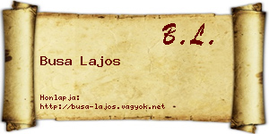 Busa Lajos névjegykártya